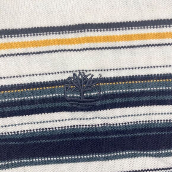 Vintage 90s Timberland Striped Collared Green White Shirt Men's XXL - Picture 5 of 7